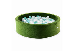Ballenbak - 110x30cm - rond - groen, multicolour - 400 ballen