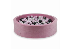 Ballenbak - 110x30cm - rond - roze, multicolour - 400 ballen