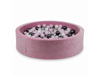 Ballenbak - 110x30cm - rond - roze, multicolour - 400 ballen