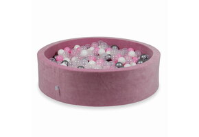 Ballenbak roze, multicolour - 400 ballen - rond - 110x30cm
