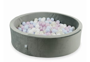 Ballenbak - 110x30cm - 400 ballen - rond - grijs, multicolour