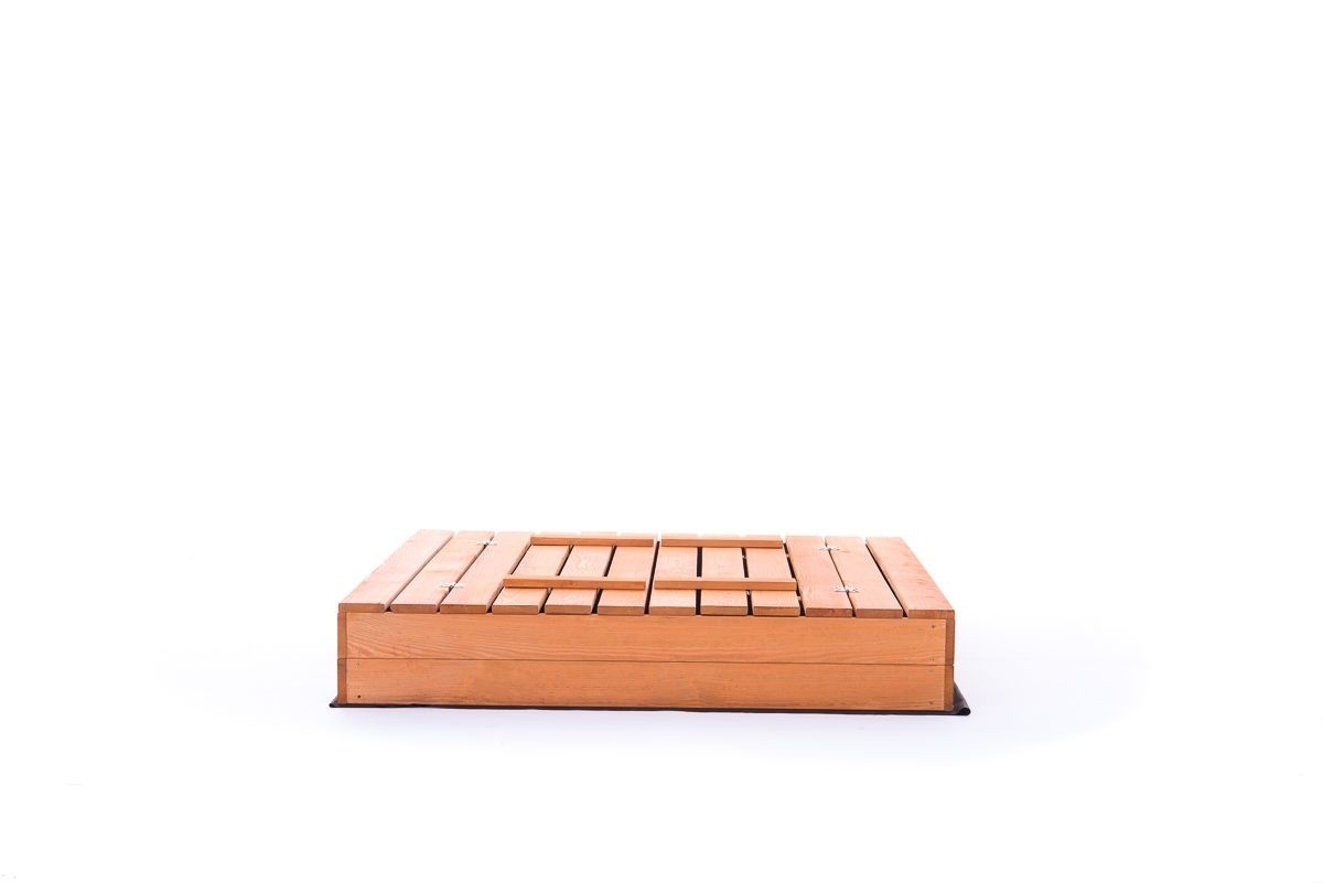 Zandbak - met deksel & bankjes - 120x120cm - geïmpregneerd hout
