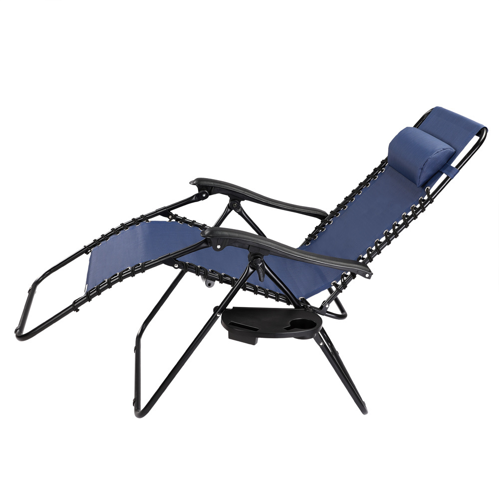 Ligstoel tuin - ligbed - 175x67x108 cm - donkerblauw