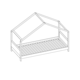 Huisbed kinderbed 90x200 cm massief hout wit met lattenbodem