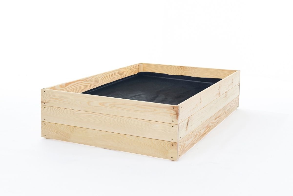 Moestuinbak - kweekbak - 120x120x27 cm - hout - met gronddoek
