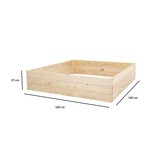 Moestuinbak - kweekbak - 120x120x27 cm - hout - met gronddoek