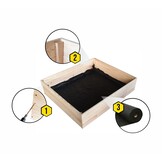 Moestuinbak - kweekbak - 120x120x27 cm - hout - met gronddoek