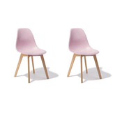 Eetkamerstoelen KITO - set van 2 eettafel stoelen - roze