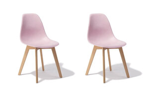 Eetkamerstoelen KITO - set van 2 eettafel stoelen - roze