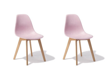 Eetkamerstoelen KITO - set van 2 eettafel stoelen - roze
