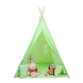 Tipi tent - speeltent met vloermat en kussens – groen