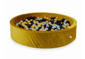 Ballenbak  - rond - 130x30cm - 600 ballen - goud, multicolour