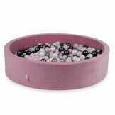 Ballenbak - 130x30cm roze, multicolour - rond - 600 ballen