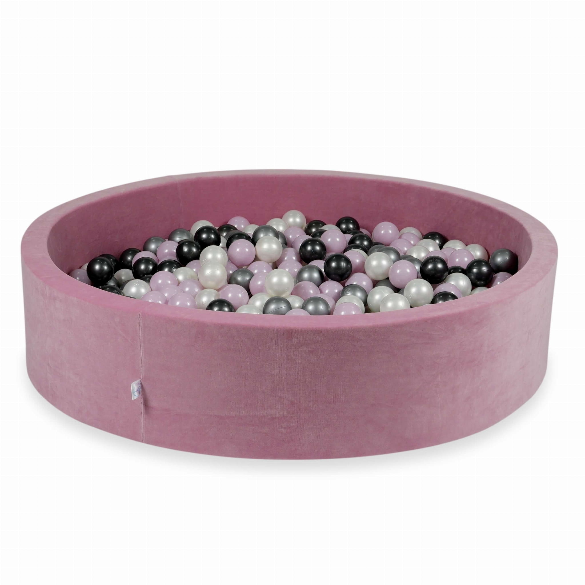 Ballenbak - 130x30cm roze, multicolour - rond - 600 ballen