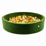 Ballenbak - 600 ballen - rond - 130x30cm - groen, multicolour