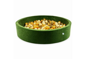 Ballenbak - 600 ballen - rond - 130x30cm - groen, multicolour