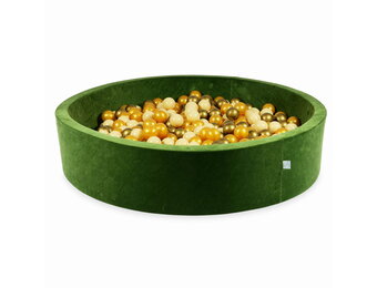 Ballenbak - 600 ballen - rond - 130x30cm - groen, multicolour