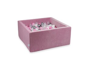 Ballenbak - roze - 400 ballen - 90x90x40 cm - vierkant