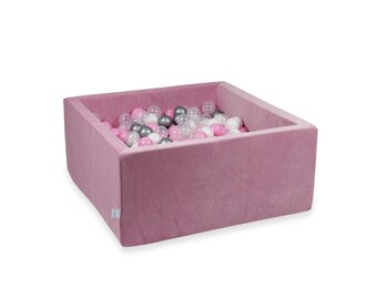 Ballenbak - roze - 400 ballen - 90x90x40 cm - vierkant