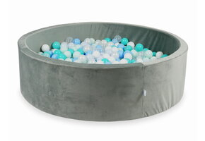 Ballenbak - 700 ballen - rond - grijs, multicolour - 130x40cm