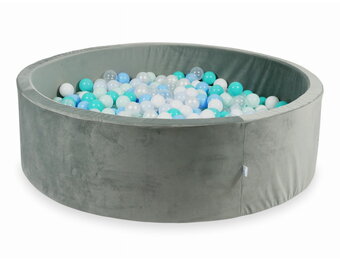 Ballenbak - 700 ballen - rond - grijs, multicolour - 130x40cm