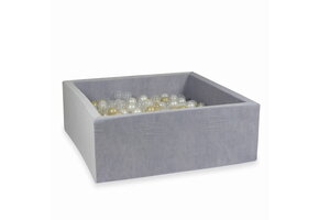 Ballenbak - vierkant - 110x110x40cm - grijs - 600 ballen