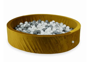 Ballenbak - 600 ballen - rond - goud, multicolour - 130x30cm