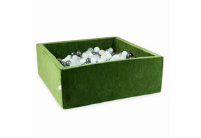 Ballenbak - 110x110X40cm - olijfgroen - 600 ballen - vierkant