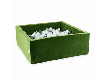 Ballenbak - 110x110X40cm - olijfgroen - 600 ballen - vierkant