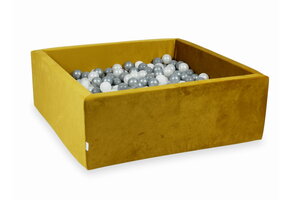Ballenbak - vierkant - goud - 110x110x40 cm - 600 ballen