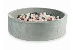 Ballenbak - 130x40cm - rond - 700 ballen - grijs, multicolour