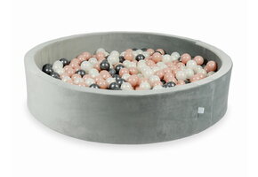 Ballenbak - grijs, multicolour - 130x30cm - rond - 600 ballen