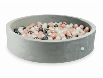 Ballenbak - grijs, multicolour - 130x30cm - rond - 600 ballen