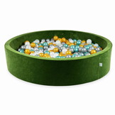 Ballenbak - rond - groen, multicolour- 600 ballen - 130x30cm