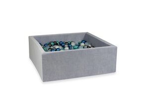 Ballenbak - 110x110x40 cm - vierkant - grijs - 600 ballen