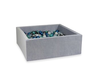 Ballenbak - 110x110x40 cm - vierkant - grijs - 600 ballen