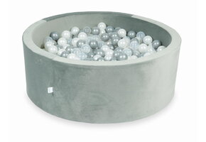 Ballenbak - grijs - 110x40cm - rond - 500 ballen