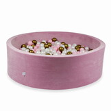 Ballenbak - 130x40cm - roze, multicolour - rond - 700 ballen