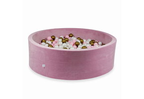 Ballenbak - 130x40cm - roze, multicolour - rond - 700 ballen