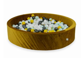 Ballenbak - 130x30cm - rond - 600 ballen - goud, multicolour