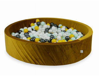 Ballenbak - 130x30cm - rond - 600 ballen - goud, multicolour