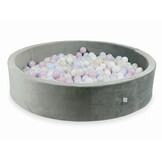 Ballenbak - rond - 130x30cm - grijs, pastel - 600 ballen