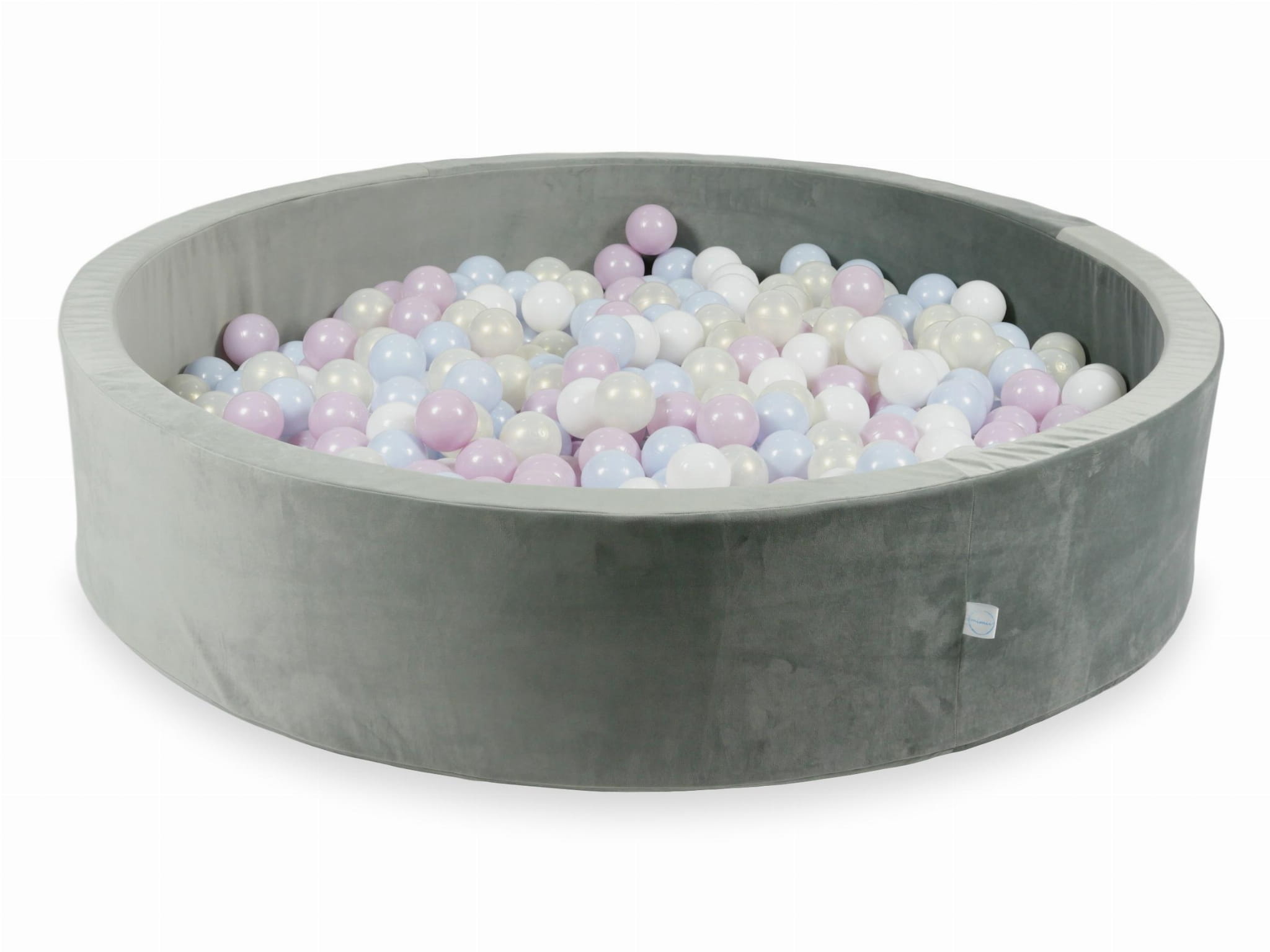 Ballenbak - rond - 130x30cm - grijs, pastel - 600 ballen