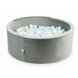 Ballenbak - 110x40cm - rond - grijs, multicolour - 500 ballen