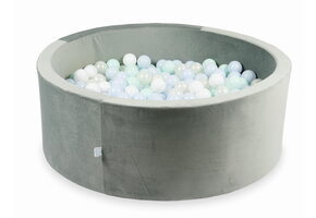 Ballenbak - 110x40cm - rond - grijs, multicolour - 500 ballen