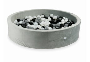 Ballenbak - 600 ballen - rond - 130x30cm - grijs, multicolour