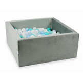 Ballenbak - 400 ballen - 90x90x40 cm - vierkant - grijs