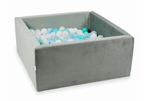 Ballenbak - 400 ballen - 90x90x40 cm - vierkant - grijs