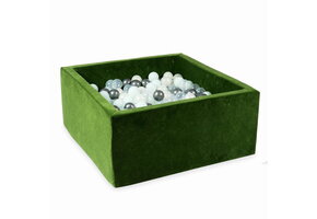 Ballenbak - 90x90x40 cm - vierkant - groen - 400 ballen