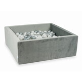 Ballenbak - grijs - vierkant - 110x110x40cm - 600 ballen